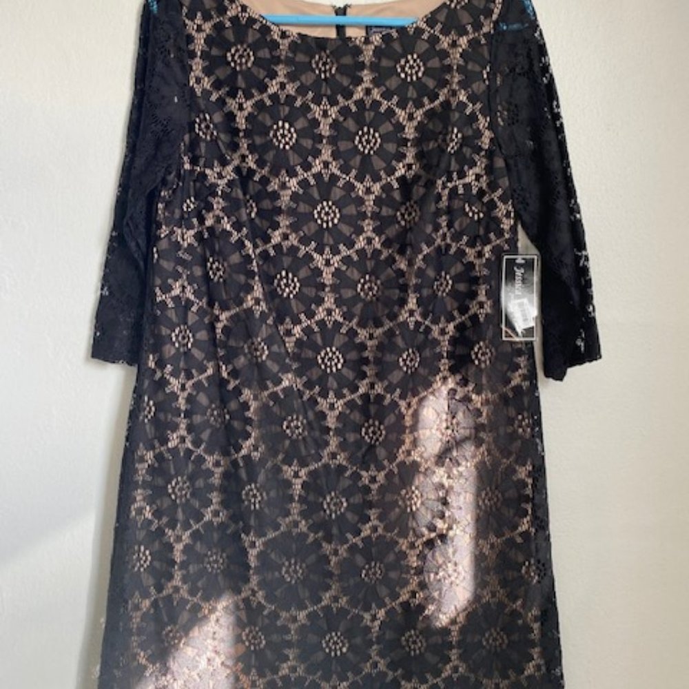 jessica howard petite black lace dress 12p
